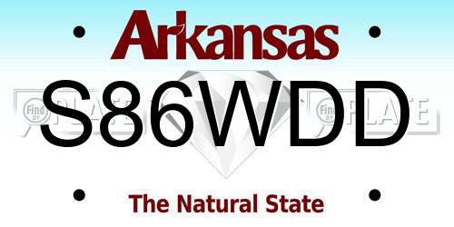 S86WDD Arkansas License Plate