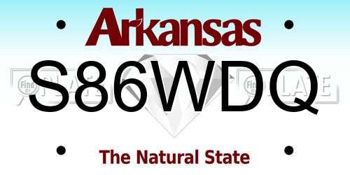 S86WDQ Arkansas License Plate