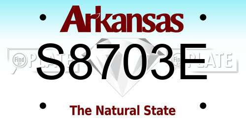 S8703E Arkansas License Plate