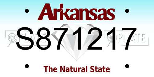 S871217 Arkansas License Plate