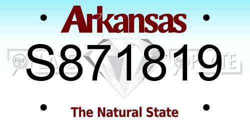 S871819 Arkansas License Plate