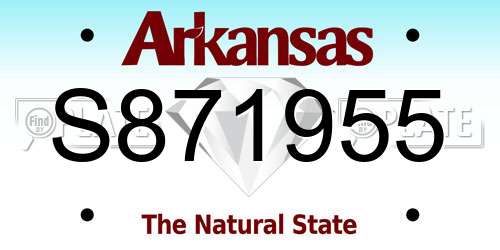 S871955 Arkansas License Plate