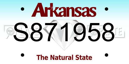 S871958 Arkansas License Plate