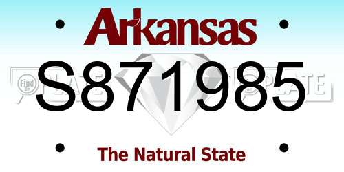 S871985 Arkansas License Plate