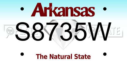 S8735W Arkansas License Plate