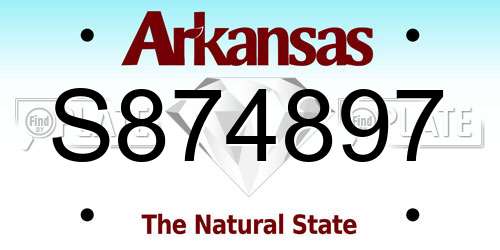 S874897 Arkansas License Plate
