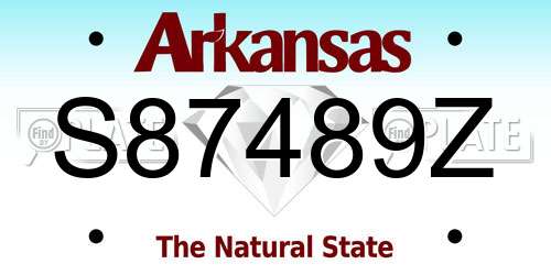 S87489Z Arkansas License Plate