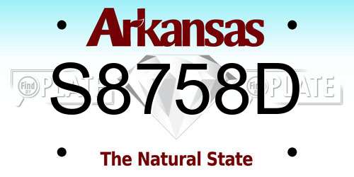 S8758D Arkansas License Plate