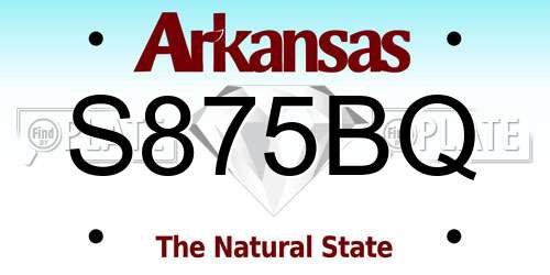 S875BQ Arkansas License Plate
