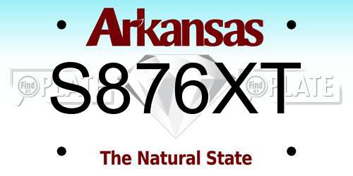 S876XT Arkansas License Plate