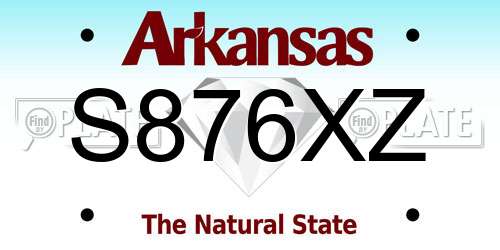 S876XZ Arkansas License Plate