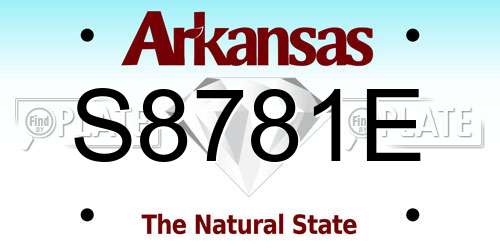 S8781E Arkansas License Plate