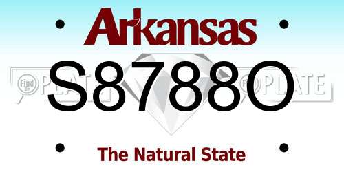 S8788O Arkansas License Plate