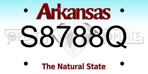 S8788Q Arkansas License Plate