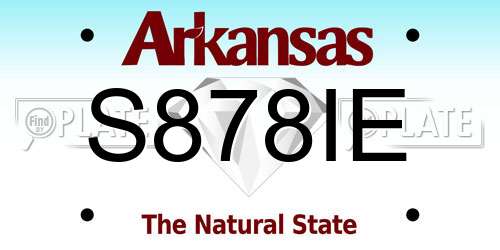 S878IE Arkansas License Plate