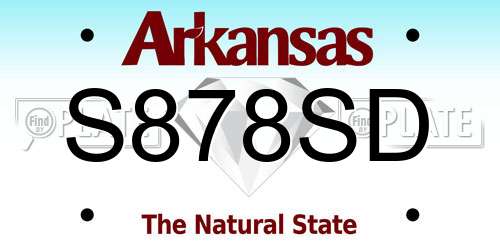 S878SD Arkansas License Plate