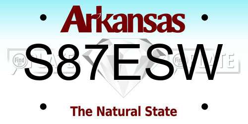 S87ESW Arkansas License Plate