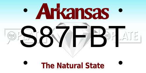 S87FBT Arkansas License Plate