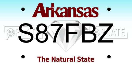 S87FBZ Arkansas License Plate