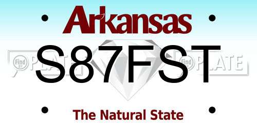 S87FST Arkansas License Plate