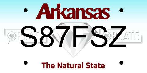 S87FSZ Arkansas License Plate