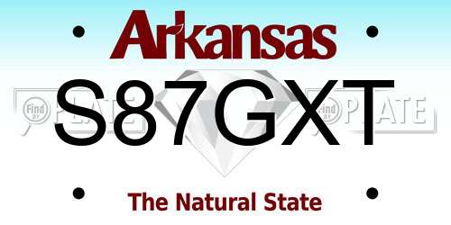 S87GXT Arkansas License Plate