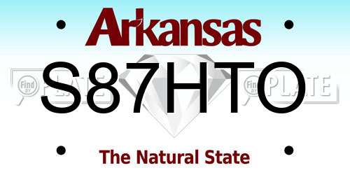 S87HTO Arkansas License Plate
