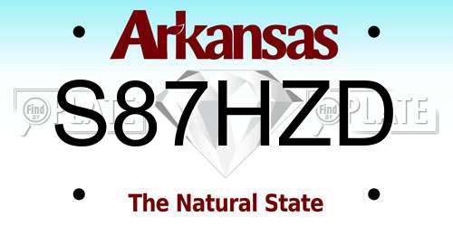 S87HZD Arkansas License Plate