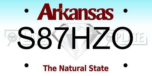S87HZO Arkansas License Plate