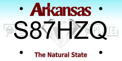 S87HZQ Arkansas License Plate