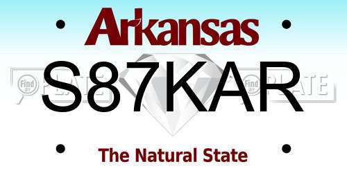 S87KAR Arkansas License Plate