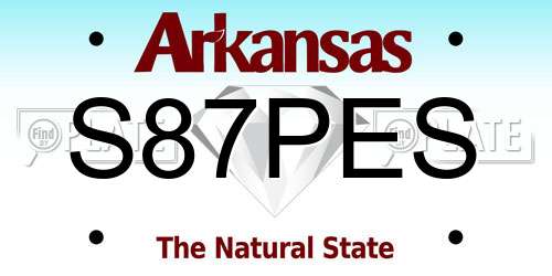 S87PES Arkansas License Plate