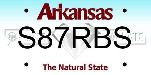 S87RBS Arkansas License Plate