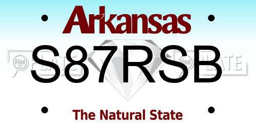 S87RSB Arkansas License Plate