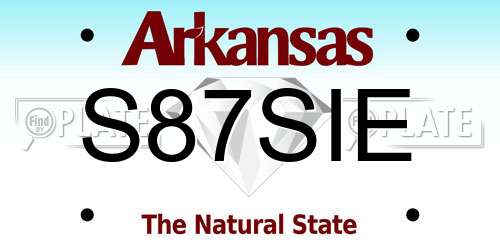 S87SIE Arkansas License Plate