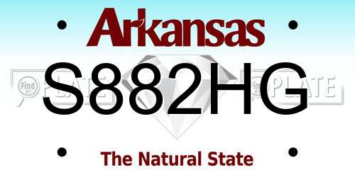S882HG Arkansas License Plate