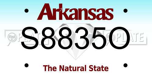S8835O Arkansas License Plate