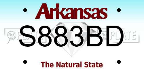 S883BD Arkansas License Plate