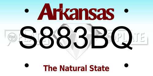 S883BQ Arkansas License Plate