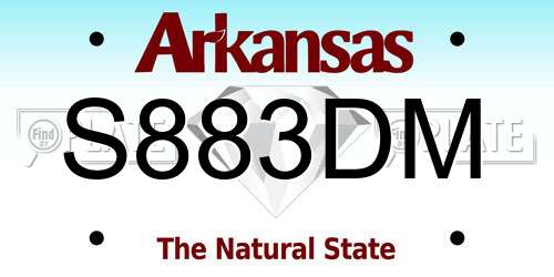 S883DM Arkansas License Plate