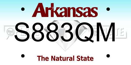 S883QM Arkansas License Plate