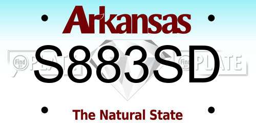 S883SD Arkansas License Plate