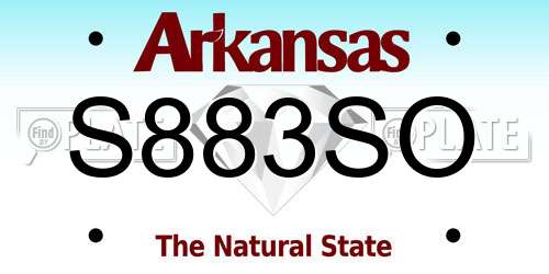 S883SO Arkansas License Plate