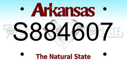 S884607 Arkansas License Plate