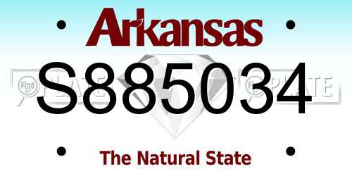 S885034 Arkansas License Plate