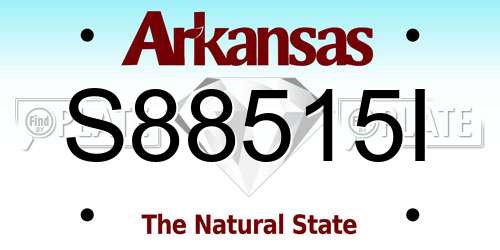 S88515I Arkansas License Plate