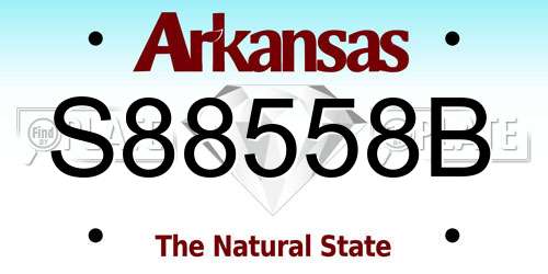 S88558B Arkansas License Plate