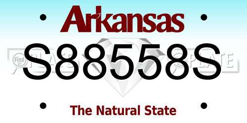 S88558S Arkansas License Plate