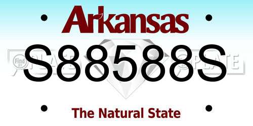 S88588S Arkansas License Plate
