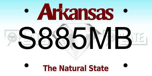 S885MB Arkansas License Plate